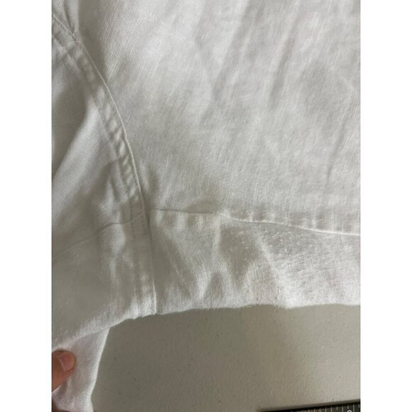 Tommy Bahama Sz 16 White 100% Linen Pants With Adjustable Tie Waist - Picture 9 of 9